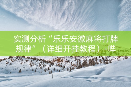 实测分析“乐乐安徽麻将打牌规律”（详细开挂教程）-哔哩哔哩
