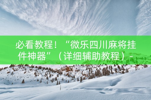 必看教程！“微乐四川麻将挂件神器”（详细辅助教程）-哔哩哔哩