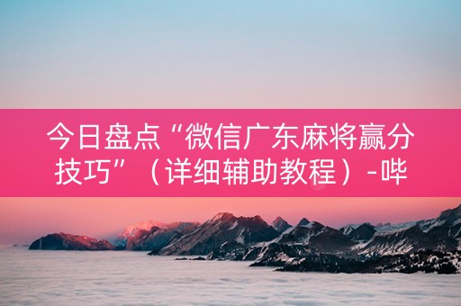 今日盘点“微信广东麻将赢分技巧”（详细辅助教程）-哔哩哔哩