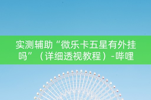 实测辅助“微乐卡五星有外挂吗”（详细透视教程）-哔哩哔哩