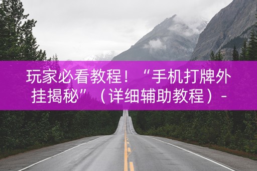 玩家必看教程！“手机打牌外挂揭秘”（详细辅助教程）-哔哩哔哩