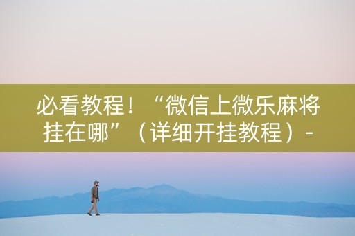 必看教程！“微信上微乐麻将挂在哪”（详细开挂教程）-哔哩哔哩