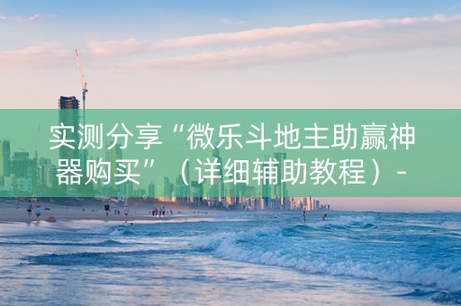 实测分享“微乐斗地主助赢神器购买”（详细辅助教程）-哔哩哔哩