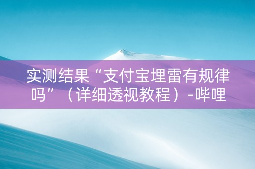实测结果“支付宝埋雷有规律吗”（详细透视教程）-哔哩哔哩