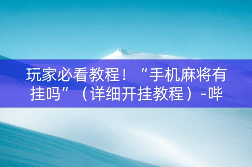 玩家必看教程！“手机麻将有挂吗”（详细开挂教程）-哔哩哔哩