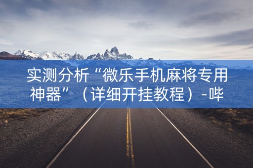 实测分析“微乐手机麻将专用神器”（详细开挂教程）-哔哩哔哩