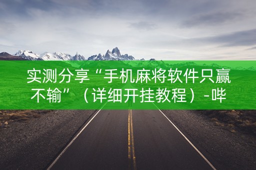 实测分享“手机麻将软件只赢不输”（详细开挂教程）-哔哩哔哩