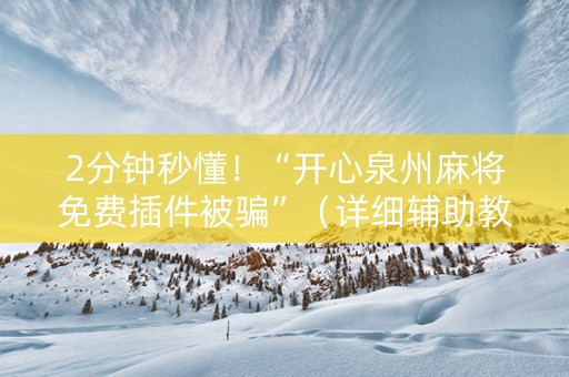 2分钟秒懂！“开心泉州麻将免费插件被骗”（详细辅助教程）-哔哩哔哩