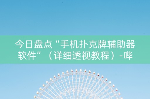 今日盘点“手机扑克牌辅助器软件”（详细透视教程）-哔哩哔哩