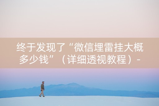 终于发现了“微信埋雷挂大概多少钱”（详细透视教程）-哔哩哔哩