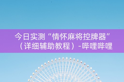 今日实测“情怀麻将控牌器”（详细辅助教程）-哔哩哔哩