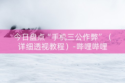 今日盘点“手机三公作弊”（详细透视教程）-哔哩哔哩