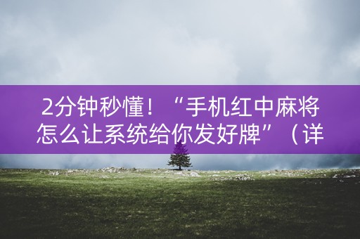2分钟秒懂！“手机红中麻将怎么让系统给你发好牌”（详细辅助教程）-哔哩哔哩