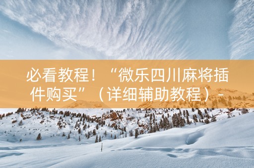 必看教程！“微乐四川麻将插件购买”（详细辅助教程）-哔哩哔哩
