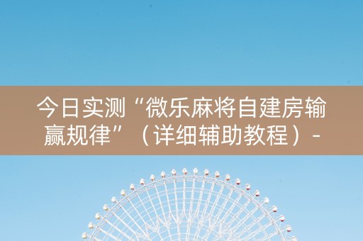 今日实测“微乐麻将自建房输赢规律”（详细辅助教程）-哔哩哔哩