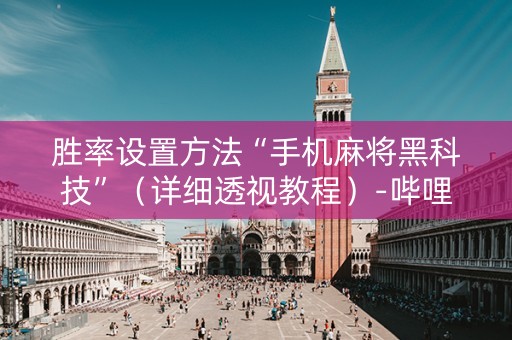 胜率设置方法“手机麻将黑科技”（详细透视教程）-哔哩哔哩