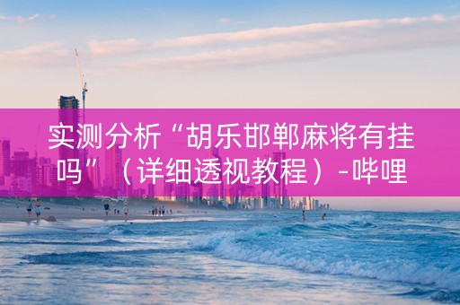 实测分析“胡乐邯郸麻将有挂吗”（详细透视教程）-哔哩哔哩