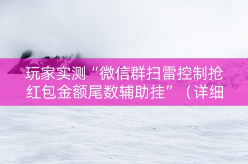 玩家实测“微信群扫雷控制抢红包金额尾数辅助挂”（详细透视教程）-哔哩哔哩