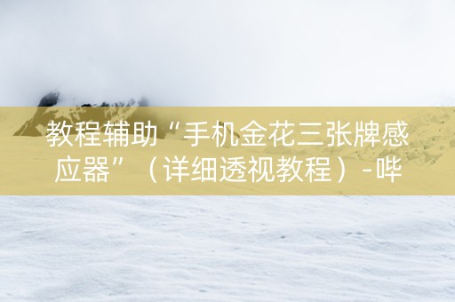 教程辅助“手机金花三张牌感应器”（详细透视教程）-哔哩哔哩