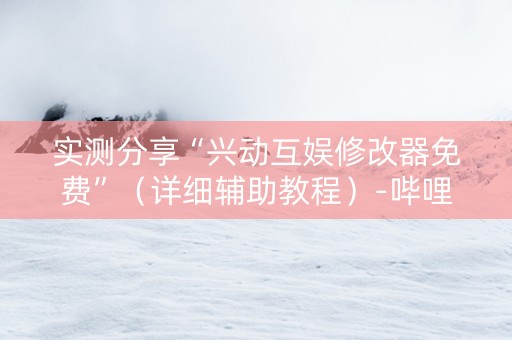 实测分享“兴动互娱修改器免费”（详细辅助教程）-哔哩哔哩