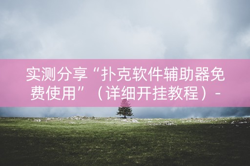 实测分享“扑克软件辅助器免费使用”（详细开挂教程）-哔哩哔哩