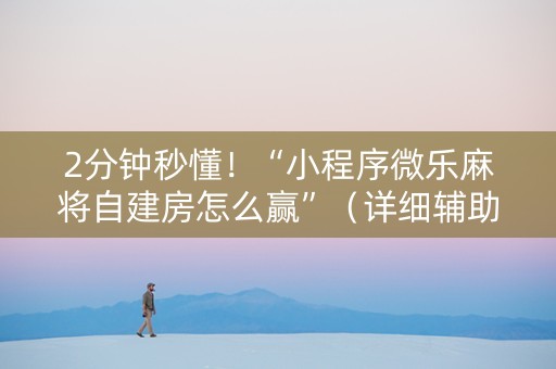 2分钟秒懂！“小程序微乐麻将自建房怎么赢”（详细辅助教程）-哔哩哔哩