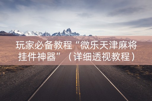 玩家必备教程“微乐天津麻将挂件神器”（详细透视教程）-哔哩哔哩