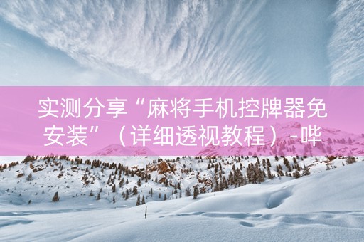 实测分享“麻将手机控牌器免安装”（详细透视教程）-哔哩哔哩