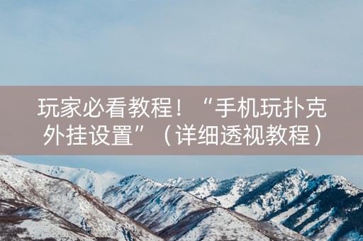 玩家必看教程！“手机玩扑克外挂设置”（详细透视教程）-哔哩哔哩