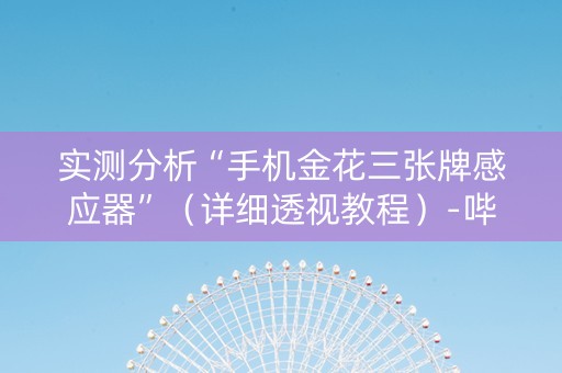 实测分析“手机金花三张牌感应器”（详细透视教程）-哔哩哔哩