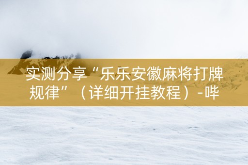 实测分享“乐乐安徽麻将打牌规律”（详细开挂教程）-哔哩哔哩
