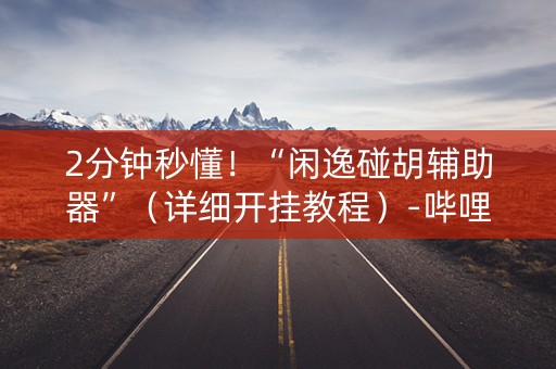 2分钟秒懂！“闲逸碰胡辅助器”（详细开挂教程）-哔哩哔哩