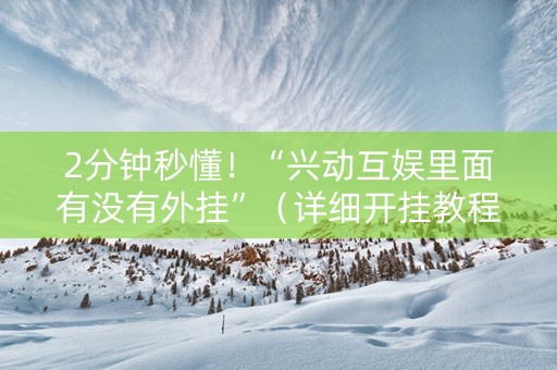 2分钟秒懂！“兴动互娱里面有没有外挂”（详细开挂教程）-哔哩哔哩
