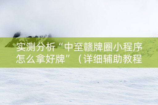实测分析“中至赣牌圈小程序怎么拿好牌”（详细辅助教程）-哔哩哔哩