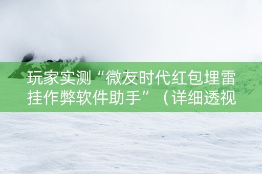 玩家实测“微友时代红包埋雷挂作弊软件助手”（详细透视教程）-哔哩哔哩