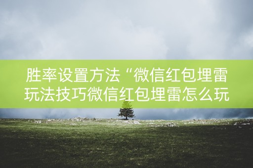 胜率设置方法“微信红包埋雷玩法技巧微信红包埋雷怎么玩”（详细透视教程）-哔哩哔哩