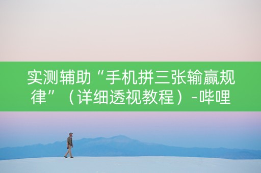实测辅助“手机拼三张输赢规律”（详细透视教程）-哔哩哔哩
