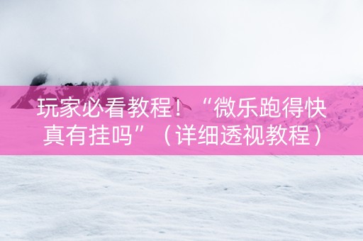 玩家必看教程！“微乐跑得快真有挂吗”（详细透视教程）-哔哩哔哩