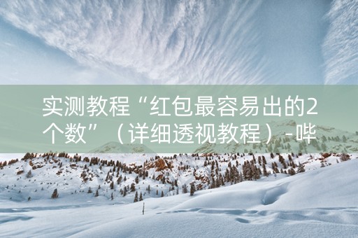 实测教程“红包最容易出的2个数”（详细透视教程）-哔哩哔哩