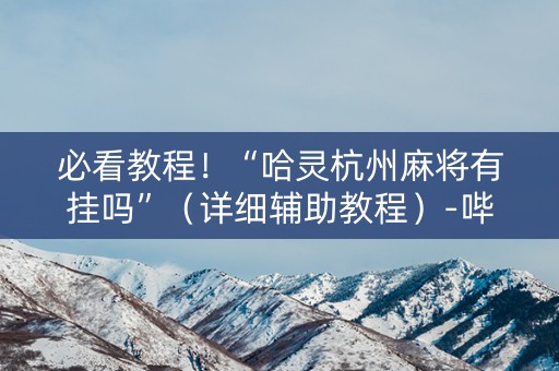 必看教程！“哈灵杭州麻将有挂吗”（详细辅助教程）-哔哩哔哩