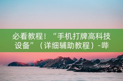 必看教程！“手机打牌高科技设备”（详细辅助教程）-哔哩哔哩