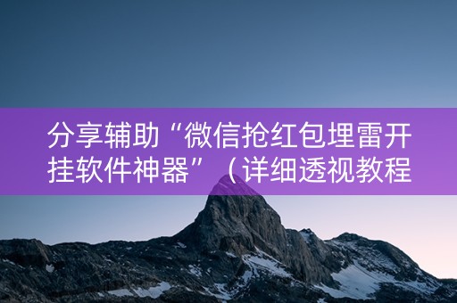分享辅助“微信抢红包埋雷开挂软件神器”（详细透视教程）-哔哩哔哩