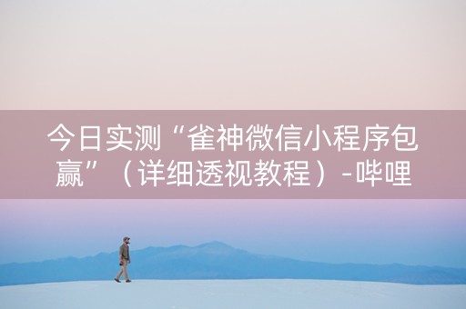 今日实测“雀神微信小程序包赢”（详细透视教程）-哔哩哔哩