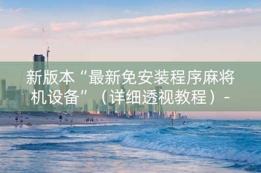 新版本“最新免安装程序麻将机设备”（详细透视教程）-哔哩哔哩