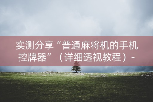 实测分享“普通麻将机的手机控牌器”（详细透视教程）-哔哩哔哩