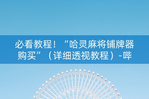 必看教程！“哈灵麻将铺牌器购买”（详细透视教程）-哔哩哔哩