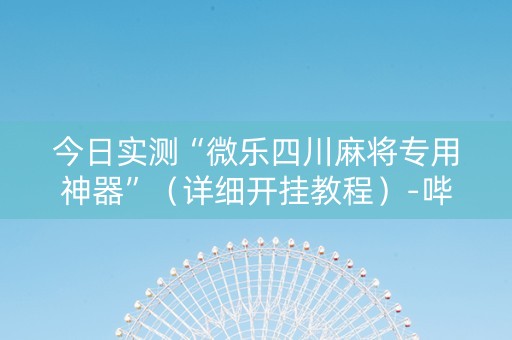 今日实测“微乐四川麻将专用神器”（详细开挂教程）-哔哩哔哩