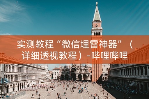 实测教程“微信埋雷神器”（详细透视教程）-哔哩哔哩