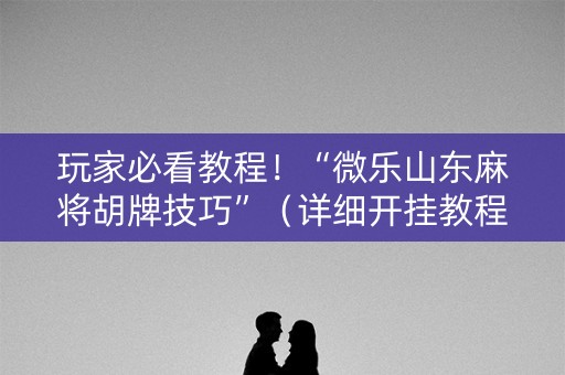 玩家必看教程！“微乐山东麻将胡牌技巧”（详细开挂教程）-哔哩哔哩