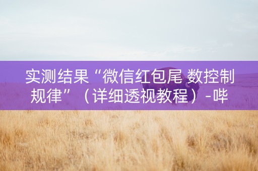 实测结果“微信红包尾 数控制规律”（详细透视教程）-哔哩哔哩